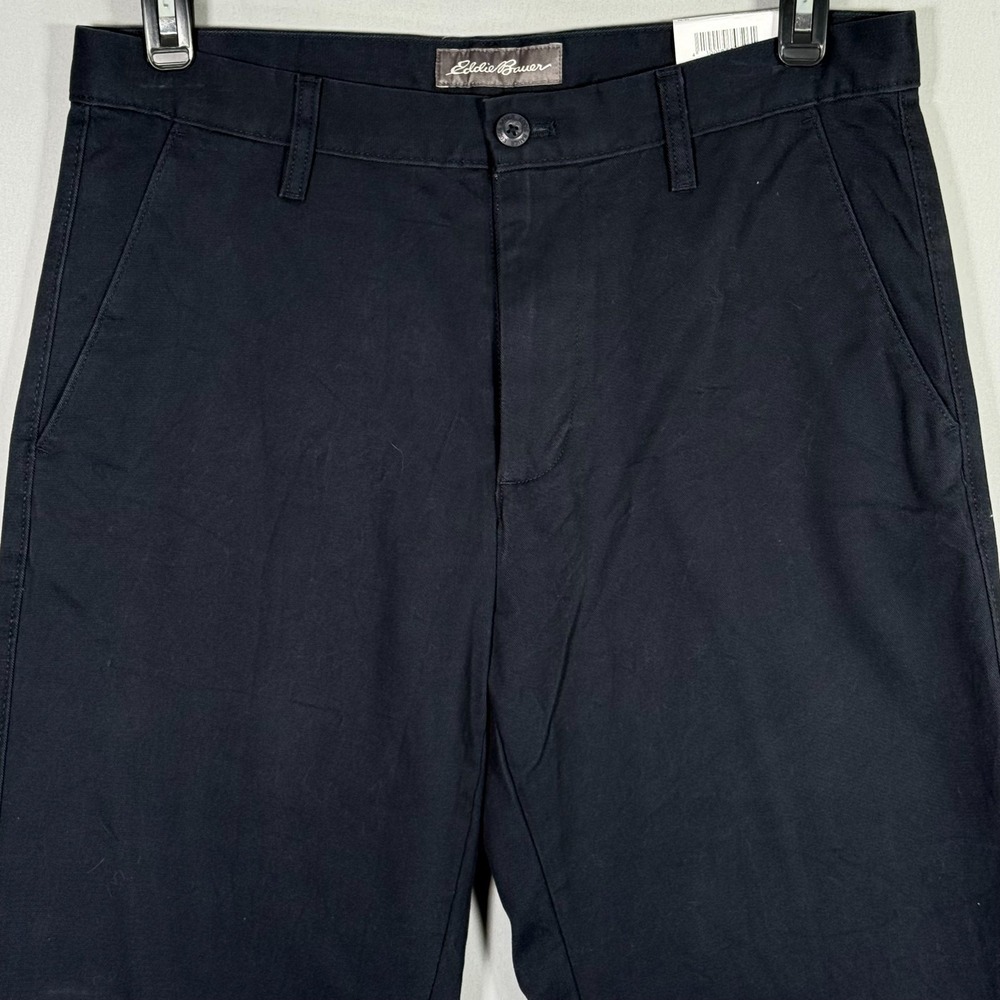 Eddie Bauer Classic Pants NWT Mens 32x34 Navy Blue Straight Leg Soft - Picture 2 of 10